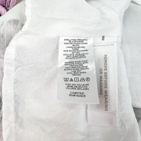 LOFT White Purple Tropical Bird Of Paradise Sun Dress Spaghetti Straps Size 4 - Picture 6 of 6